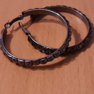 Black hoop earrings
